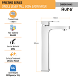 Pristine Single Lever Deck-mount Tall Body Wash Basin Mixer Tap - by Ruhe