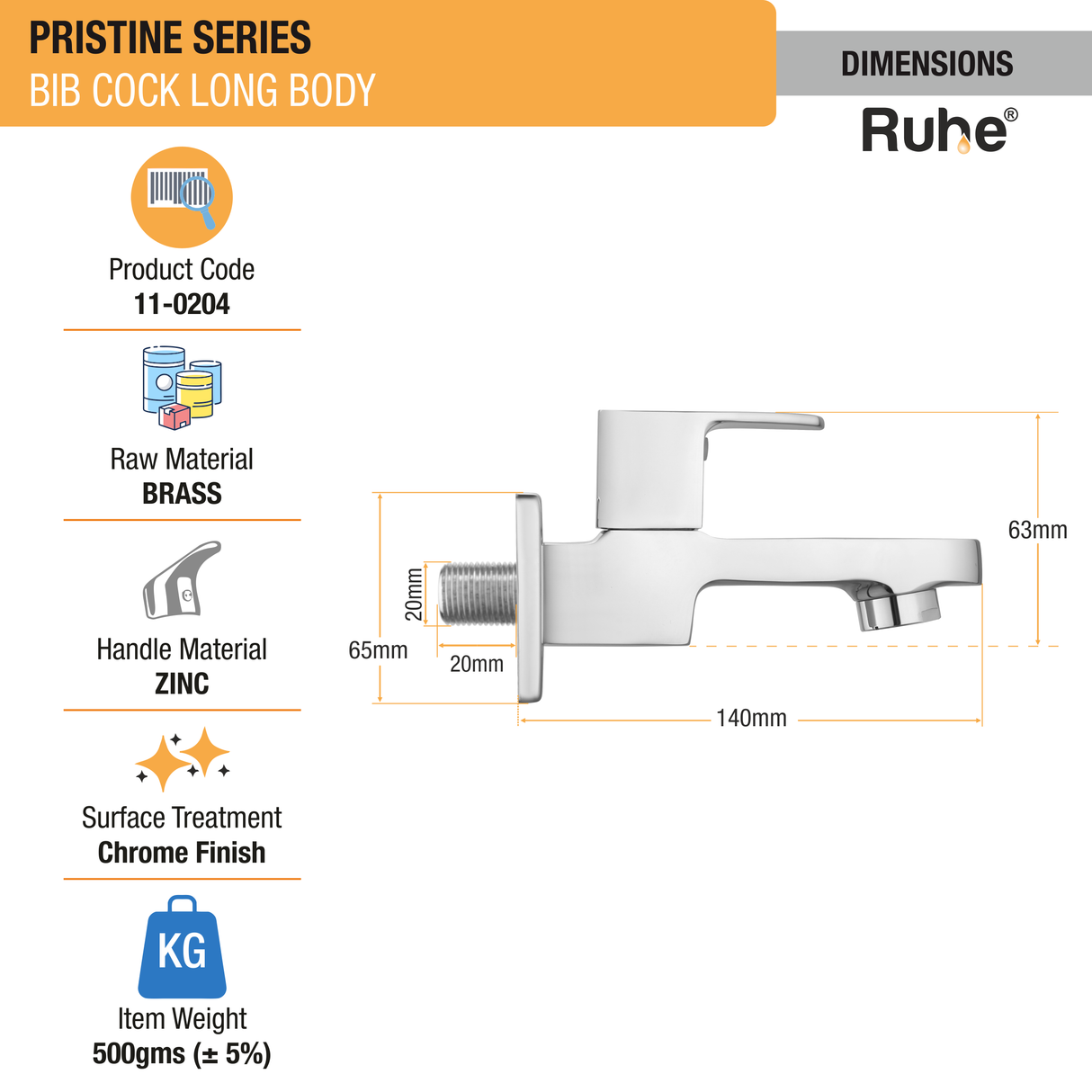 Pristine Long Body Bib Tap - by Ruhe®