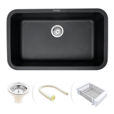 Quartz Single Bowl Kitchen Sink Black