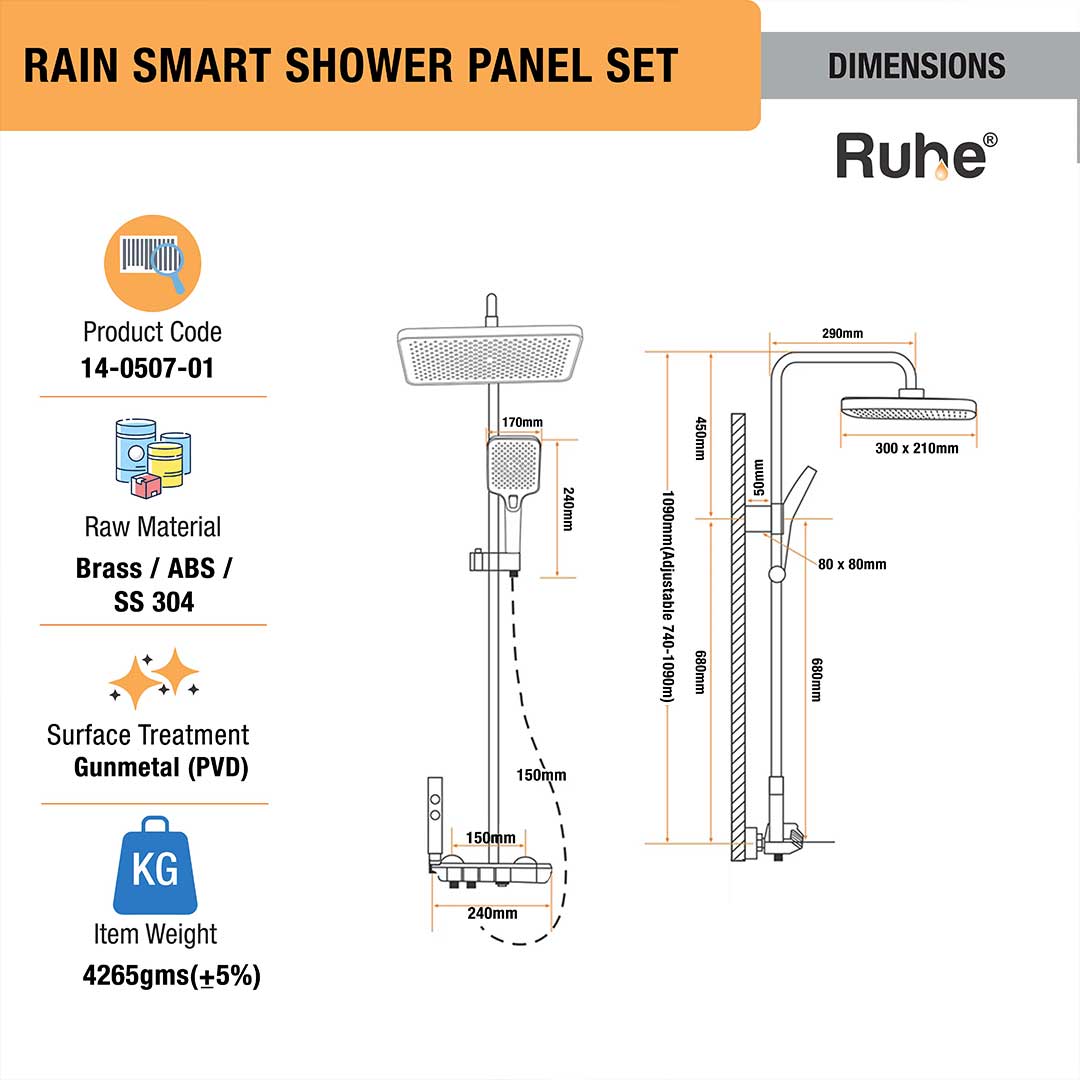 Rain Smart Shower Panel Set