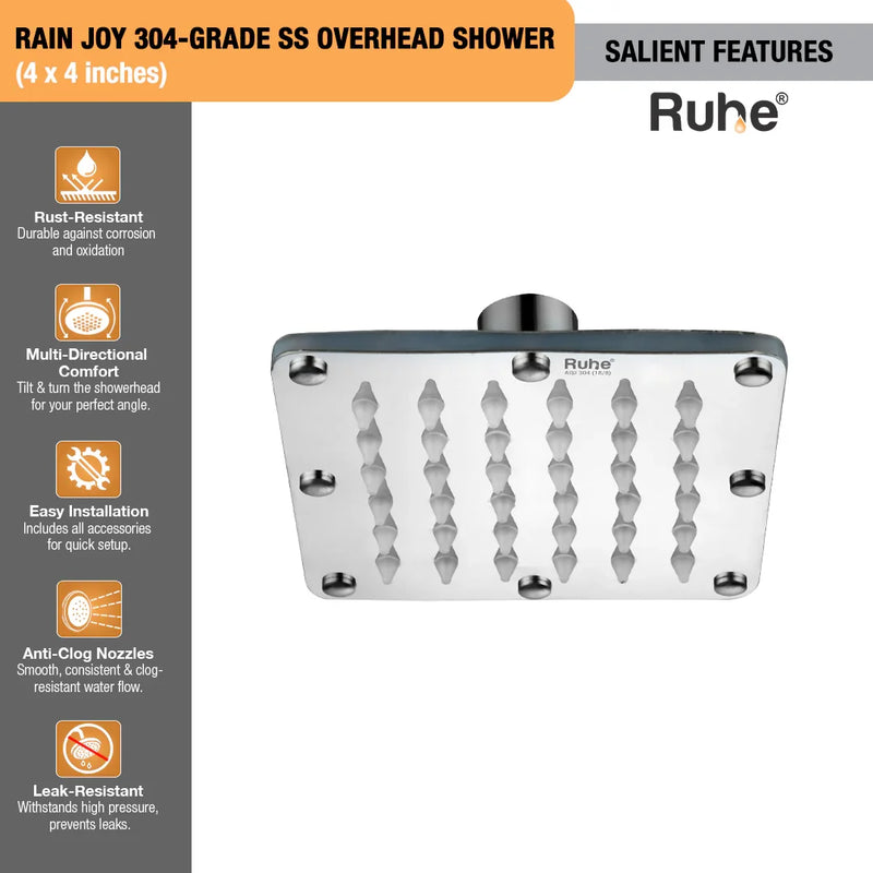 Rain Joy 304-Grade SS Overhead Shower