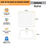 Rain Joy 304-Grade SS Overhead Shower