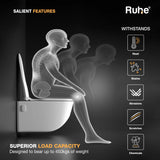 Risa Wall Hung Western Commode, Superior Load Capacity