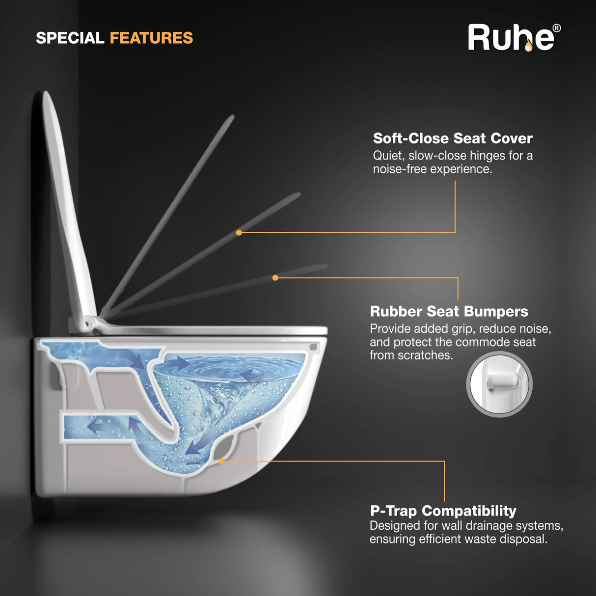 Risa Wall Hung Western Commode