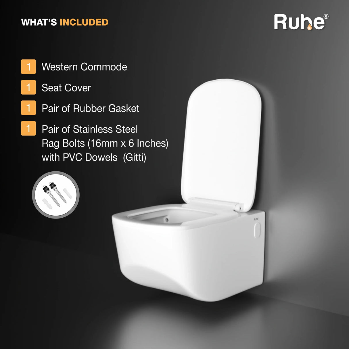 Risa Wall Hung Western Commode