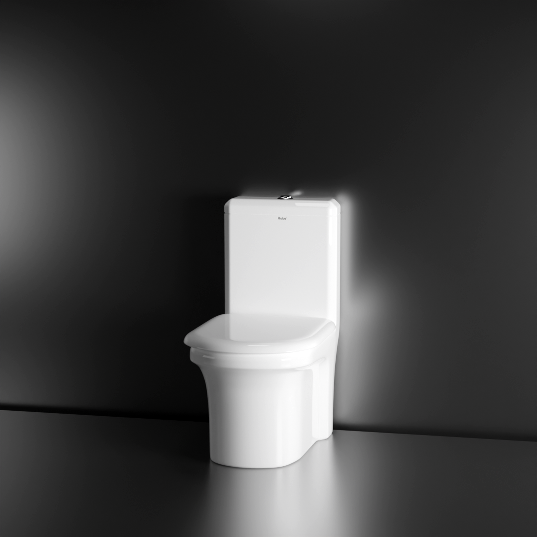 Scala One-Piece P-Trap Western Toilet / Commode (White) - by Ruhe