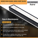 Marble Insert Shower Drain Channel (36 x 2 Inches) Black PVD Coated - by Ruhe®