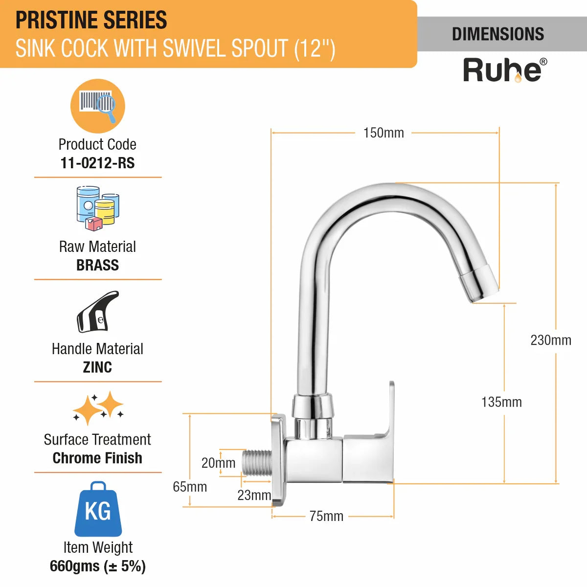 Brass Sink Tap with Swivel Spout