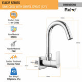 Wall-mount Kitchen Sink Tap with Swivel Spout