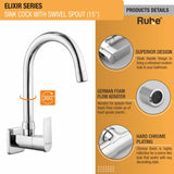 Wall-mount Kitchen Sink Tap with Swivel Spout