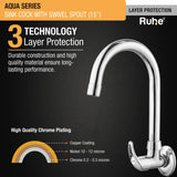 Aqua Wall Mount Kitchen Sink Tap with Swivel Spout