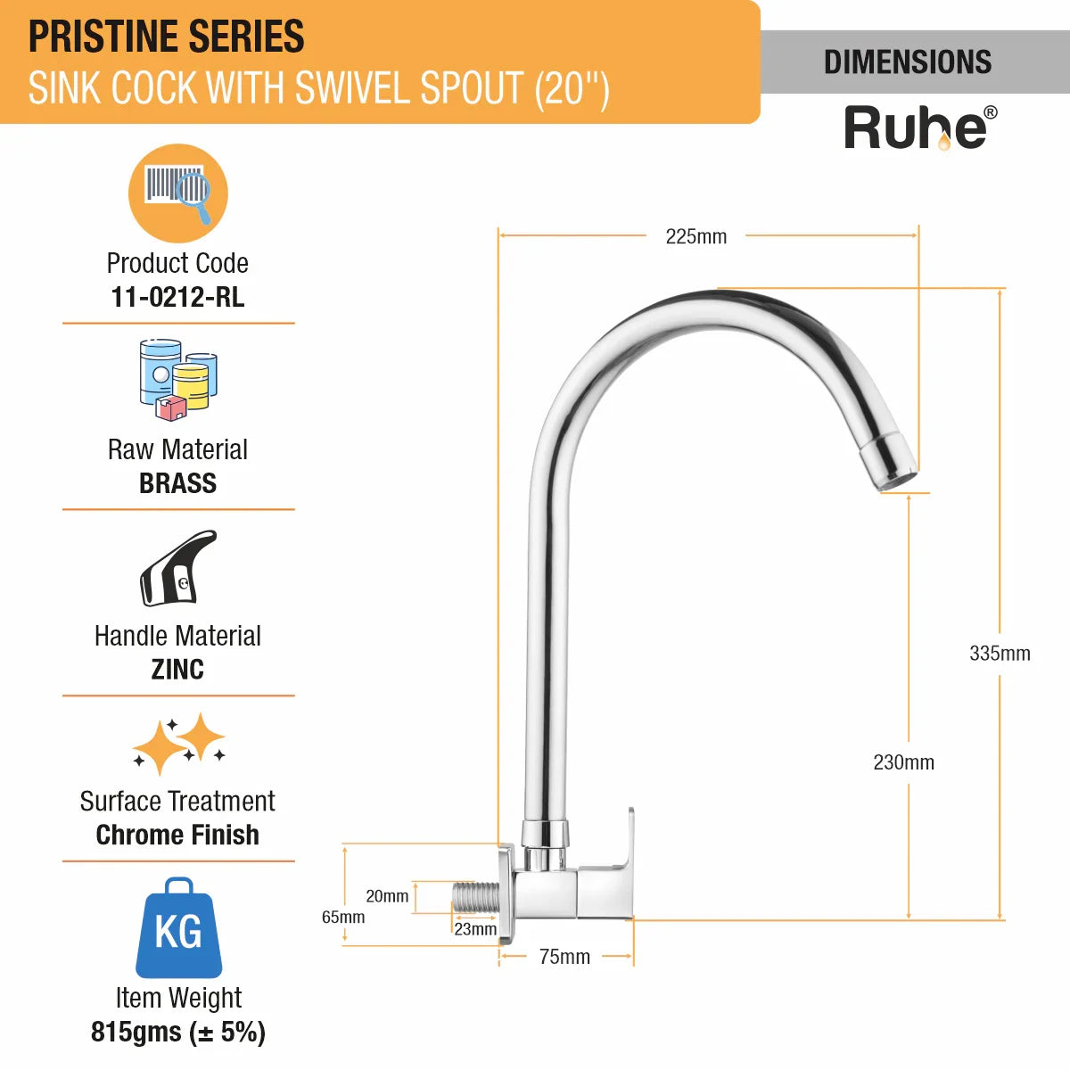 Brass Sink Tap with Swivel Spout