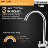 Kara Wall Mount Kitchen Sink Tap with Swivel Spout
