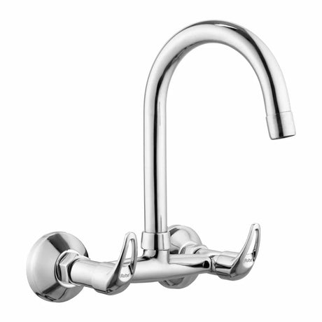 Aqua Wall Mount Kitchen Sink Mixer Tap with Swivel Spout