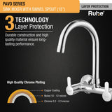 Pavo Wall Mount Kitchen Sink Mixer Tap with Swivel Spout