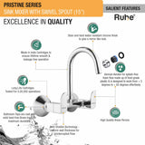 Pristine Wall Mount Kitchen Sink Mixer Tap with Swivel Spout