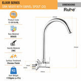 Elixir Wall Mount Kitchen Sink Mixer Tap with Swivel Spout