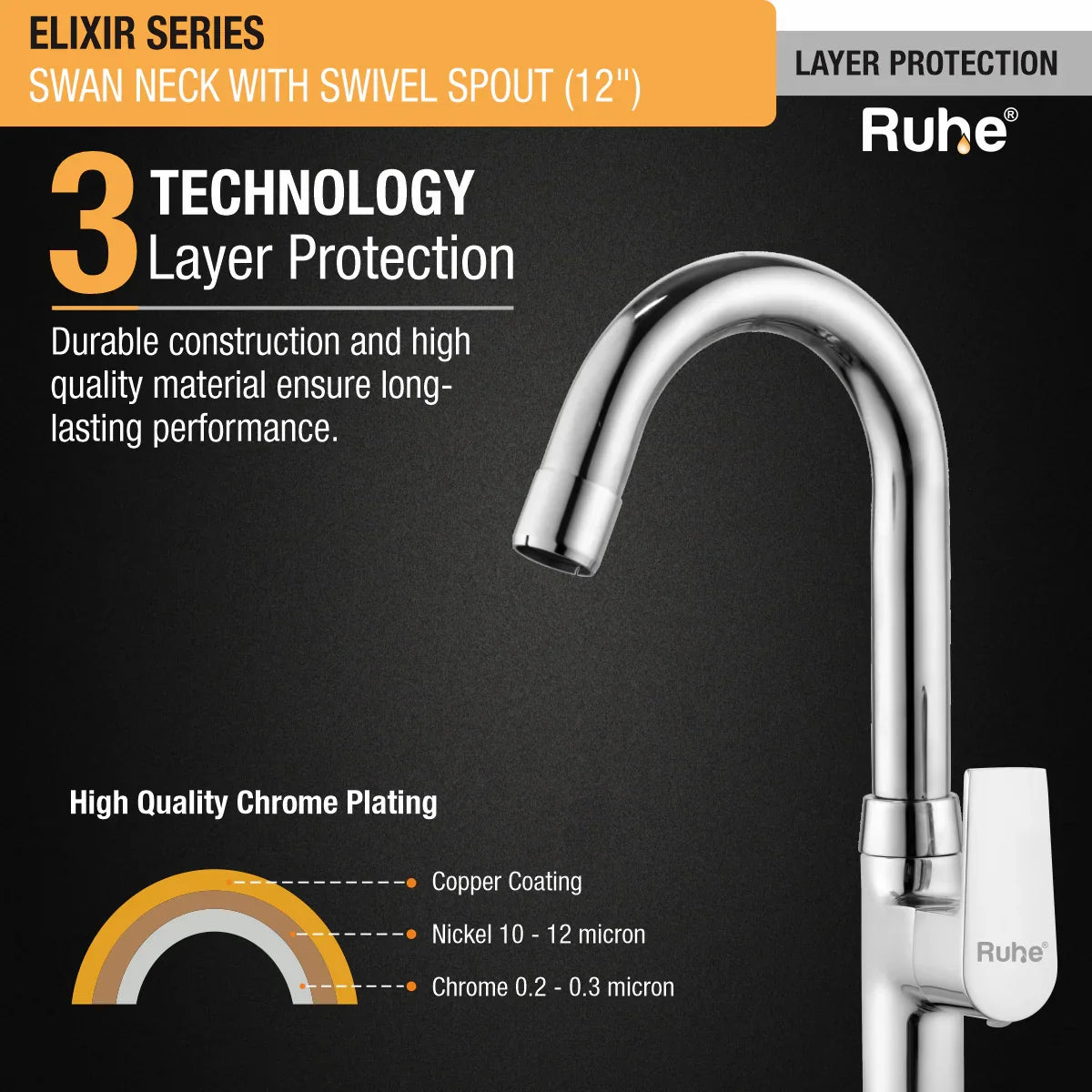 Elixir Deck Mount Wash Basin Tap with Swivel Spout