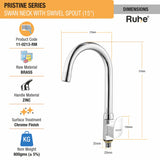 Pristine Deck Mount Wash Basin Tap with Swivel Spout