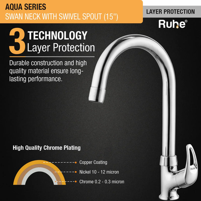 Aqua Deck Mount Wash Basin Tap with Swivel Spout