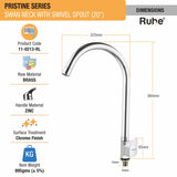 Pristine Deck Mount Wash Basin Tap with Swivel Spout