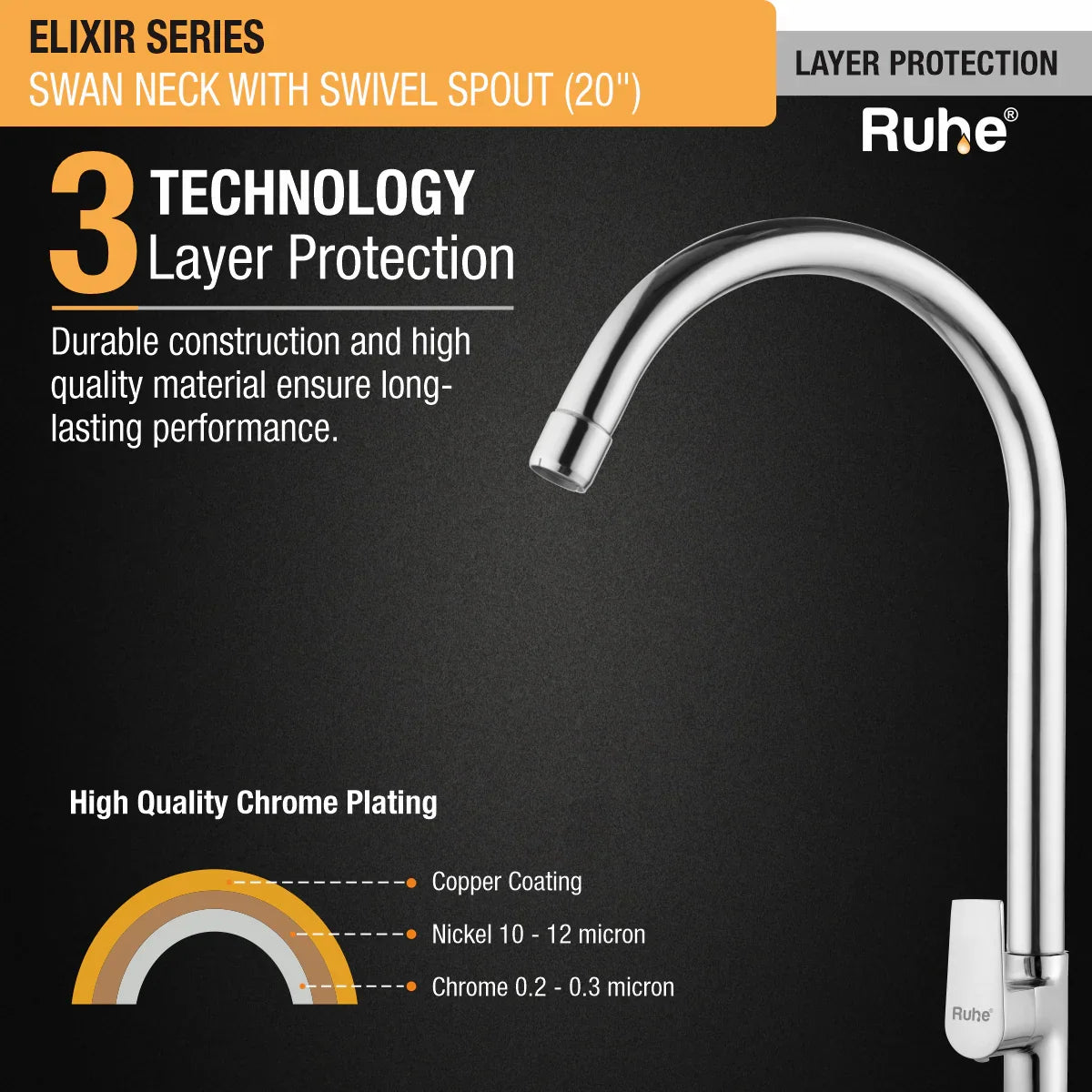 Elixir Deck Mount Wash Basin Tap with Swivel Spout