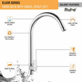 Elixir Deck Mount Wash Basin Tap with Swivel Spout