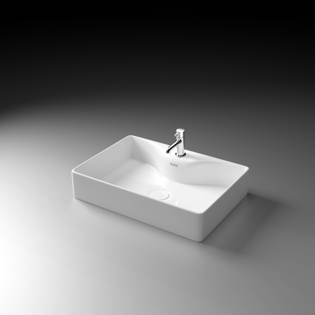 Swift Table-Top Wash Basin (White) - by Ruhe