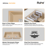 Sand Choco Quartz Double Bowl Kitchen Sink (37 x 18 x 9 Inches) (Special Features)