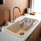 Sand Choco Quartz Single Bowl Kitchen Sink (31 x 19 x 9 Inches) (Lifestyle)