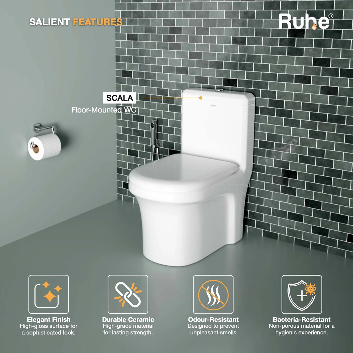 Scala One-Piece Western Commode