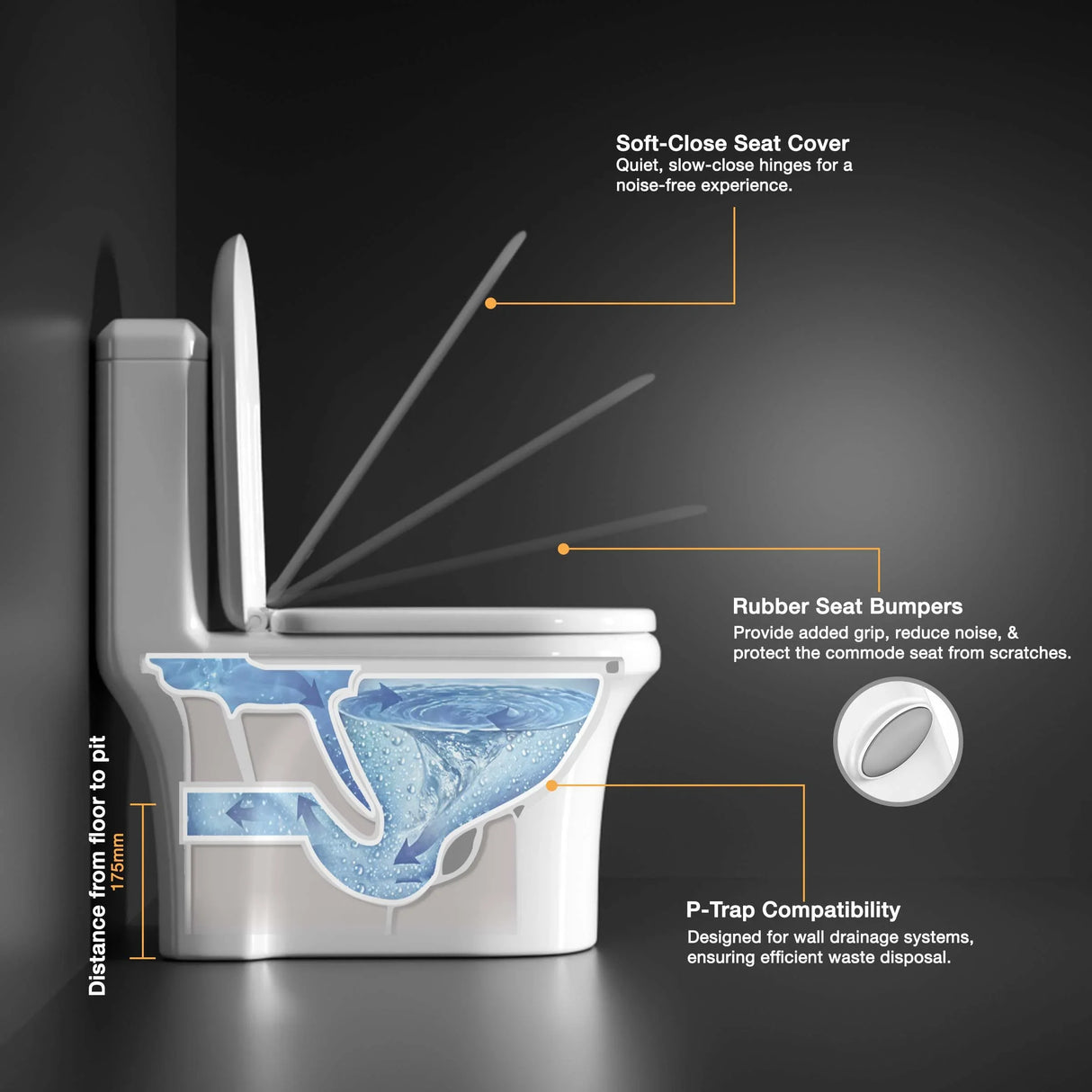 Scala One-Piece Western Commode