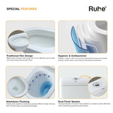 Scala One-Piece Western Commode P Trap, Traditional Rim Design