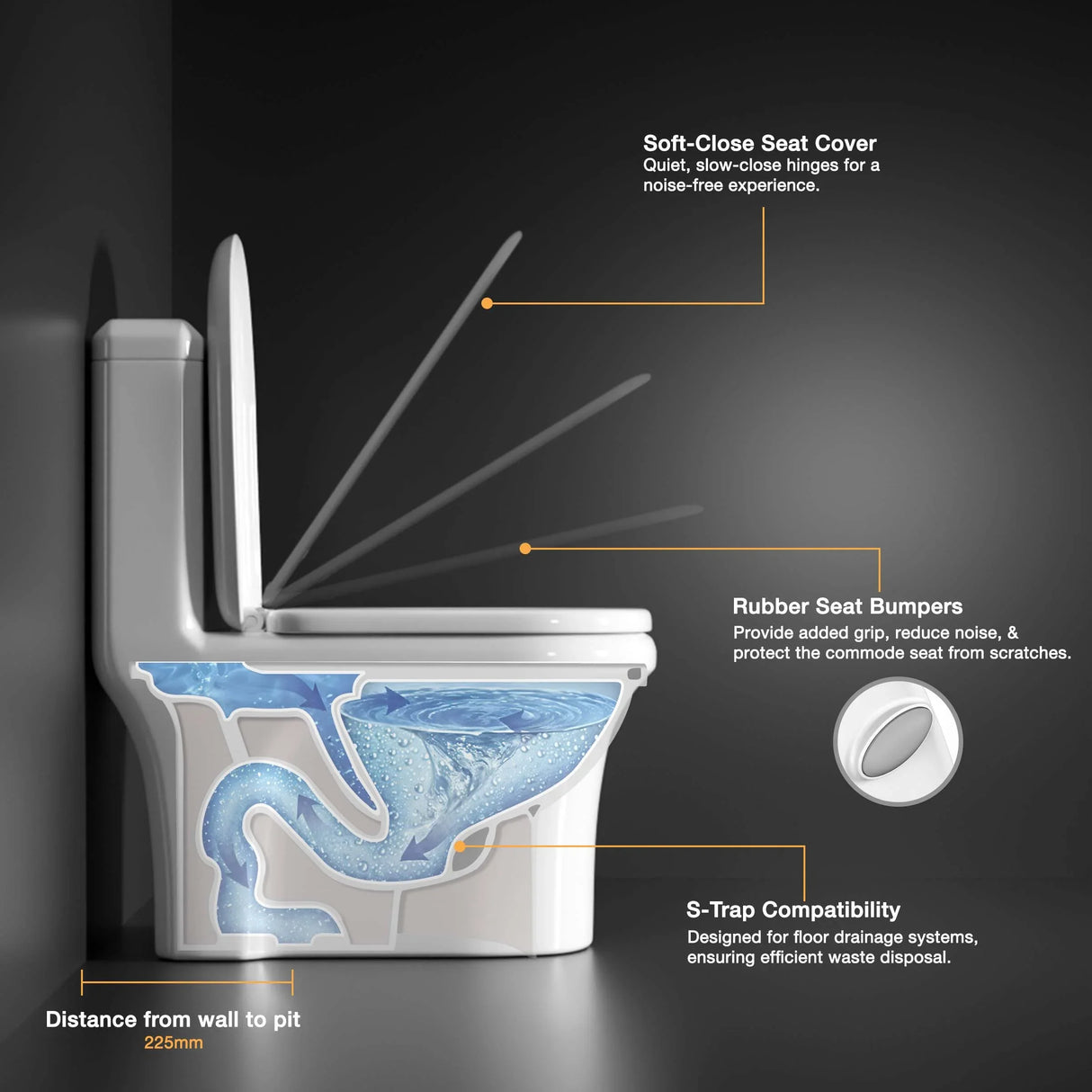 Scala One-Piece Western Commode
