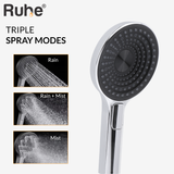 Rosa ABS Hand Shower with Flexible Tube (304-SS) and Hook - by Ruhe®