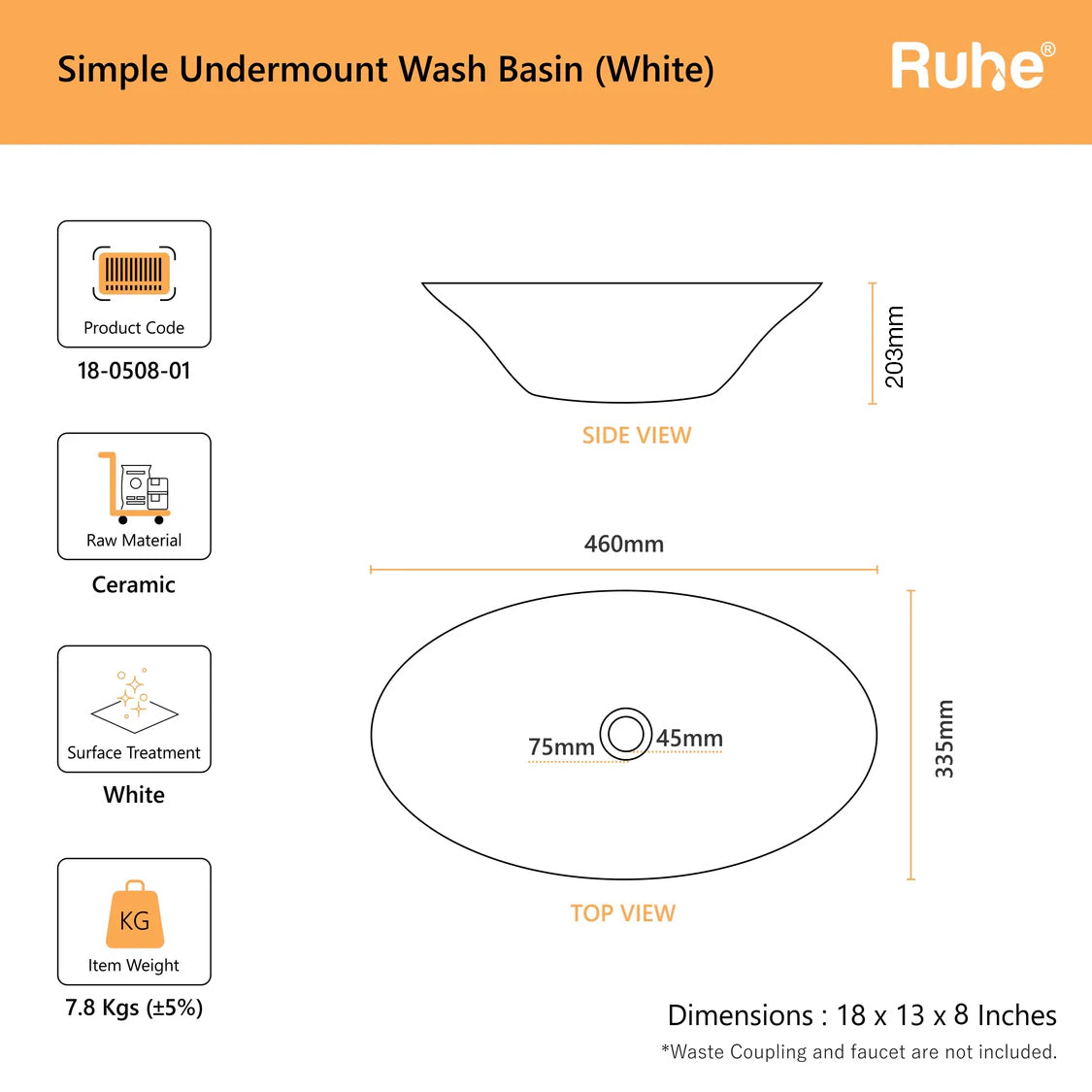 Simple Undermount Wash Basin