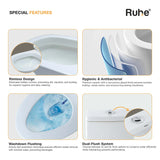 Space One-Piece Western Commode, rimless design