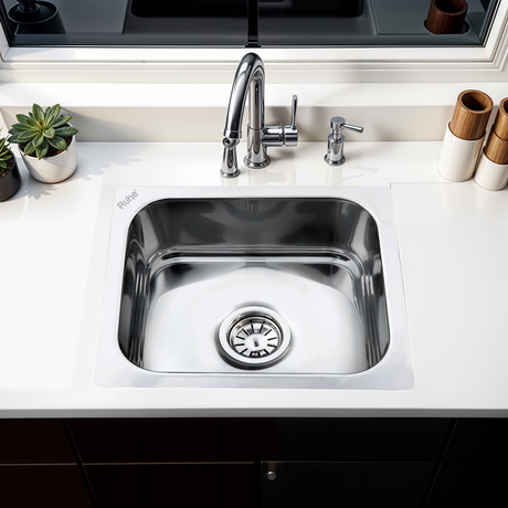 Square Single Bowl Kitchen Sink (16 x 14 x 6 inches)– by Ruhe