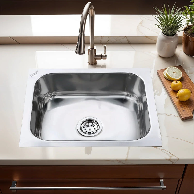 Single Bowl Premium Kitchen Sink (20 x 17 x 8 Inches)