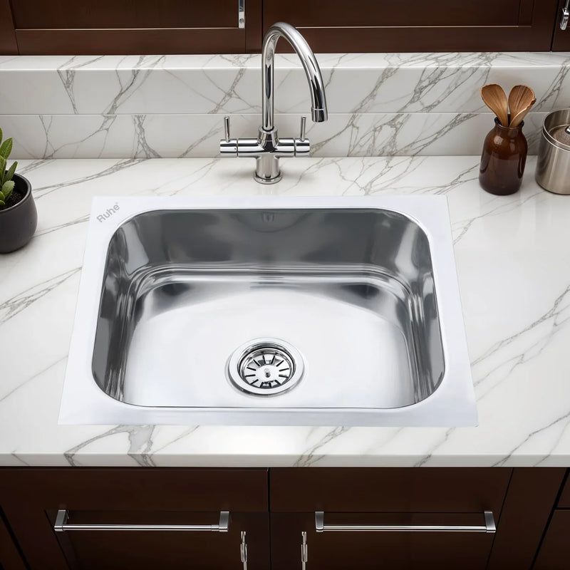 Single Bowl Premium Kitchen Sink (21 x 18 x 8 Inches)