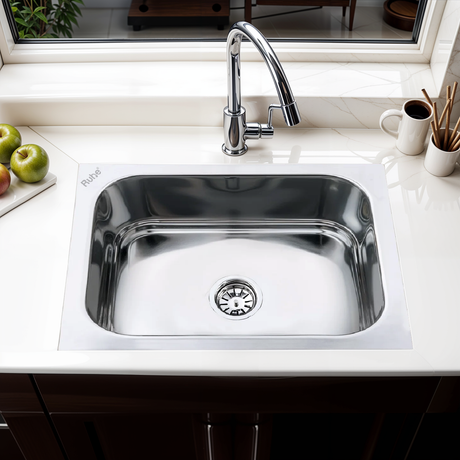 Square Single Bowl Kitchen Sink (26 x 20 x 9 inches) – by Ruhe