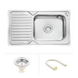 Square Single Bowl with Drainboard (32 x 20 x 8 Inches) Kitchen Sink - by Ruhe®