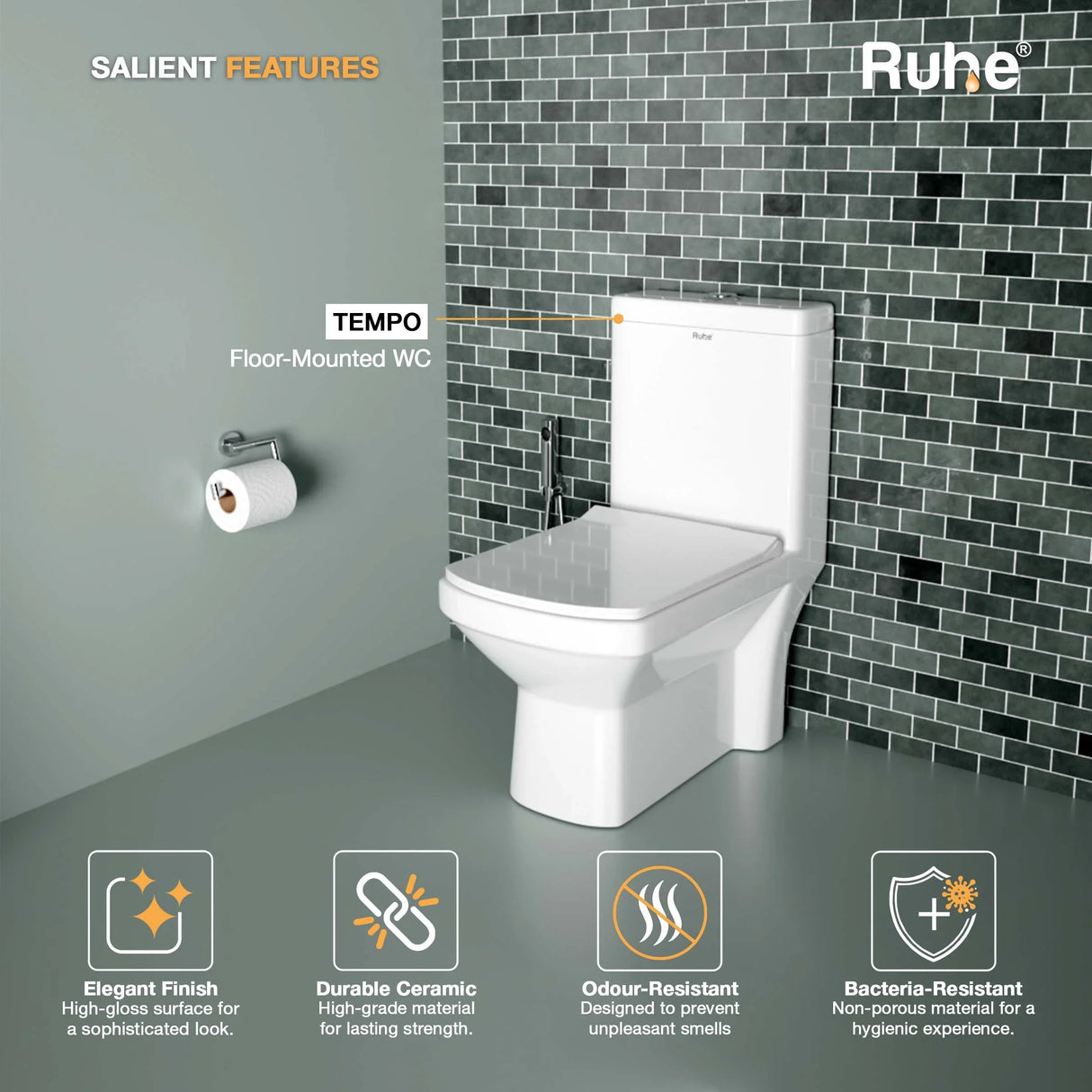 Tempo One-Piece Western Commode