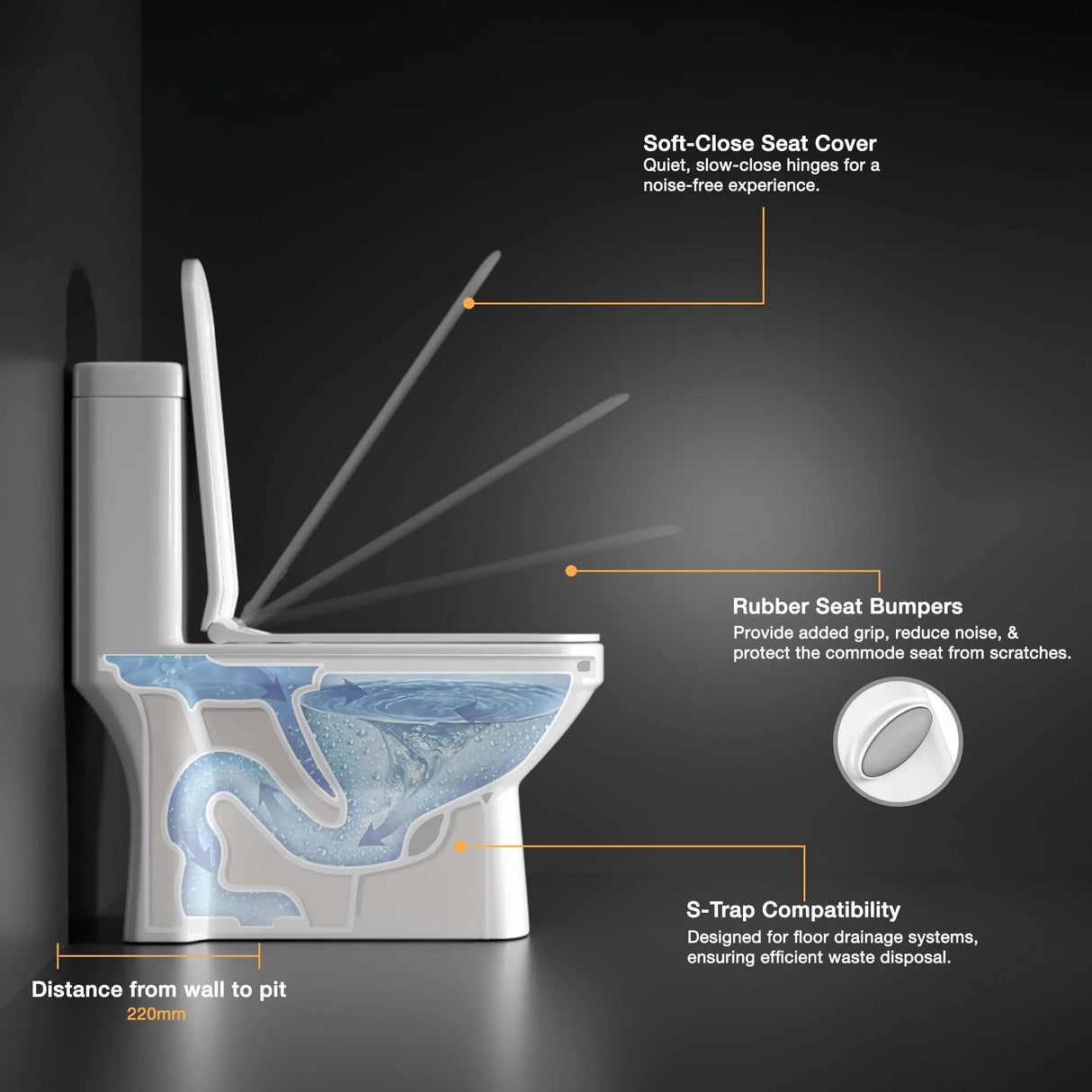 Tempo One-Piece Western Commode