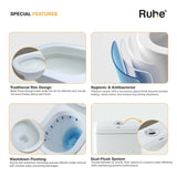 Tempo One-Piece Western Commode, Traditional Rim Design