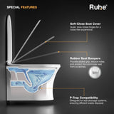 Tera Wall-Hung Western Commode, P Trap