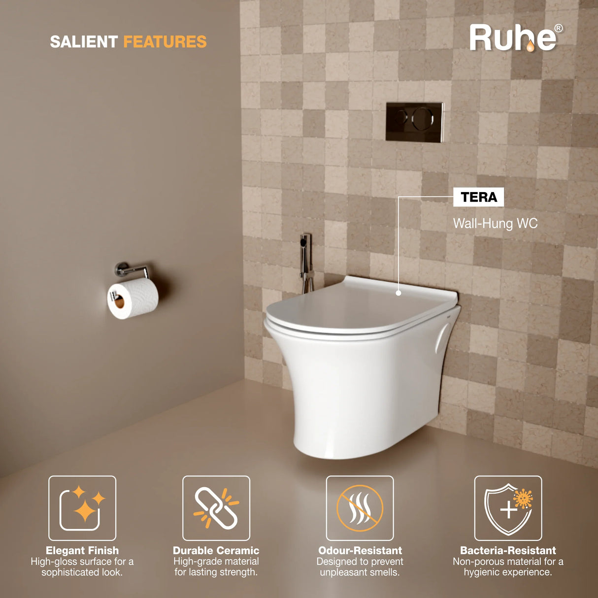 Tera Wall-Hung Western Commode