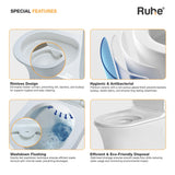 Tera Wall-Hung Western Commode, rimless design