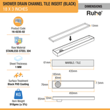 Tile-Insert Shower Drain Channel (3 Inches)