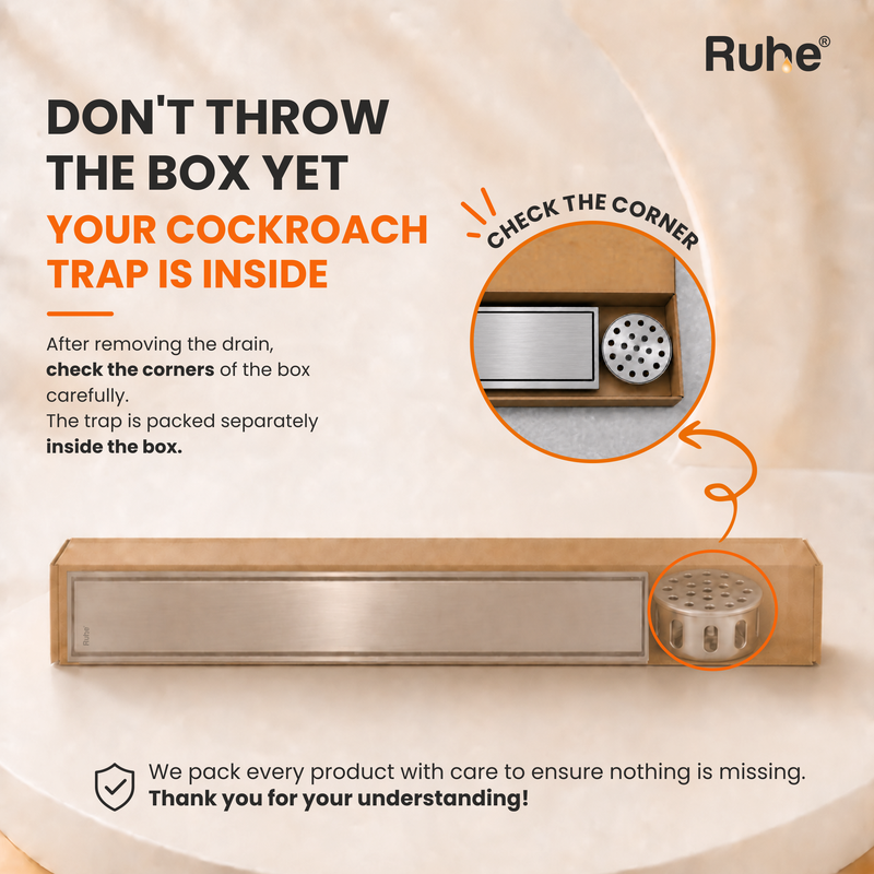 Tile-Insert Shower Drain Channel (4 Inches)